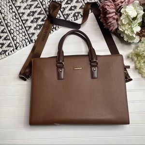 Bostanten leather over the shoulder brief case